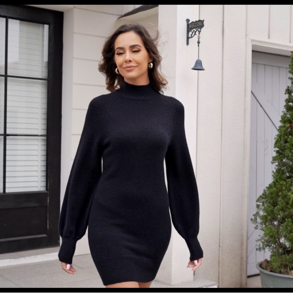 Elegant Black Knit Dress